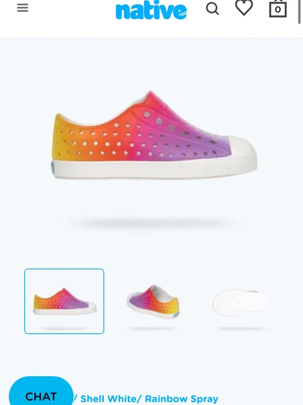 NEW IN BOX NATIVE Kids Rainbow Gradient Slip-On Shoes - Multi SIZE C11